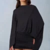 Abito mini drappeggiato Lida in nero Abito mini drappeggiato Lida in nero