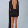 Abito mini drappeggiato Lida in nero Abito mini drappeggiato Lida in nero