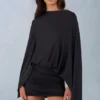 Abito mini drappeggiato Lida in nero Abito mini drappeggiato Lida in nero