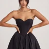 Abito mini in tulle Emeline Corset in nero corvino Abito mini in tulle Emeline Corset in nero corvino