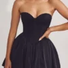 Abito mini in tulle Emeline Corset in nero corvino Abito mini in tulle Emeline Corset in nero corvino