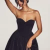 Abito mini in tulle Emeline Corset in nero corvino Abito mini in tulle Emeline Corset in nero corvino
