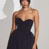 Abito mini in tulle Emeline Corset in nero corvino Abito mini in tulle Emeline Corset in nero corvino