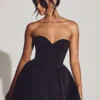 Abito mini in tulle Emeline Corset in nero corvino Abito mini in tulle Emeline Corset in nero corvino