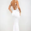 Aldona Abito da sera in jersey elasticizzato con dettagli a rosa, bianco Aldona Abito da sera in jersey elasticizzato con dettagli a rosa, bianco