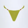 Bermuda Slip Bikini con decorazioni in perline in verde oliva Bermuda Slip Bikini con decorazioni in perline in verde oliva