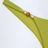 Bermuda Slip Bikini con decorazioni in perline in verde oliva Bermuda Slip Bikini con decorazioni in perline in verde oliva