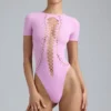 Body allacciato Raine in rosa violetto Body allacciato Raine in rosa violetto
