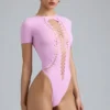 Body allacciato Raine in rosa violetto Body allacciato Raine in rosa violetto