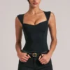Body Ayla con scollo a cuore in nero Body Ayla con scollo a cuore in nero