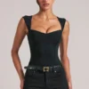Body Ayla con scollo a cuore in nero Body Ayla con scollo a cuore in nero