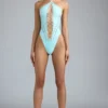 Body estivo con scollo all’americana e allacciatura in blu ghiaccio Body estivo con scollo all’americana e allacciatura in blu ghiaccio