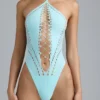 Body estivo con scollo all’americana e allacciatura in blu ghiaccio Body estivo con scollo all’americana e allacciatura in blu ghiaccio