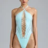 Body estivo con scollo all’americana e allacciatura in blu ghiaccio Body estivo con scollo all’americana e allacciatura in blu ghiaccio