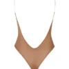 Body intimo con tanga e spalline invisibili in morbida rete, colore Miele Body intimo con tanga e spalline invisibili in morbida rete, colore Miele