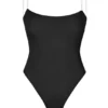 Body intimo in morbida rete con tanga e spalline invisibili, colore nero Body intimo in morbida rete con tanga e spalline invisibili, colore nero