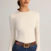 Body Ziva in modal a maniche lunghe con scollo rotondo, color crema Body Ziva in modal a maniche lunghe con scollo rotondo, color crema