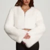 Bolero corto in pelliccia sintetica Almerinda, bianco Bolero corto in pelliccia sintetica Almerinda, bianco
