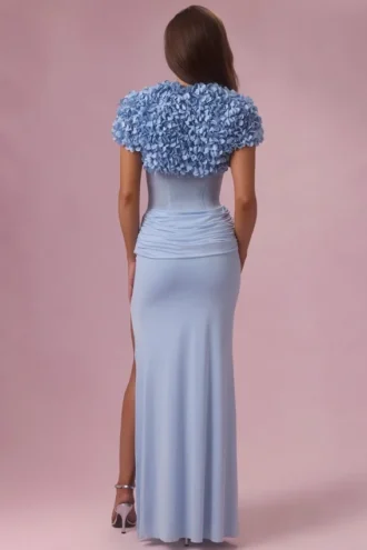 Bolero corto Soretta in blu polvere Bolero corto Soretta in blu polvere