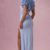 Bolero corto Soretta in blu polvere Bolero corto Soretta in blu polvere