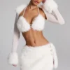 Bolero Vira con bordi in pelliccia sintetica, bianco Bolero Vira con bordi in pelliccia sintetica, bianco