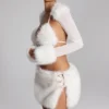 Bolero Vira con bordi in pelliccia sintetica, bianco Bolero Vira con bordi in pelliccia sintetica, bianco