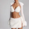 Bolero Vira con bordi in pelliccia sintetica, bianco Bolero Vira con bordi in pelliccia sintetica, bianco
