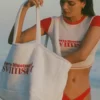 Borsa tote in spugna Velika, bianca Borsa tote in spugna Velika, bianca