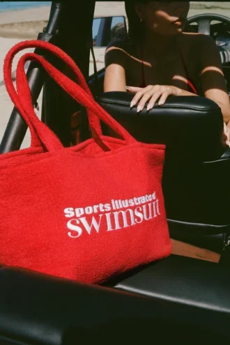 Borsa tote in spugna Velika in rosso fuoco Borsa tote in spugna Velika in rosso fuoco