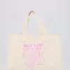 Borsa tote oversize in tela color guscio d’uovo Borsa tote oversize in tela color guscio d’uovo