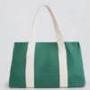 Borsa tote oversize in tela verde Borsa tote oversize in tela verde