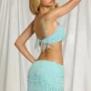 Bralette con frange Aerin in blu acqua Bralette con frange Aerin in blu acqua