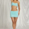 Bralette con frange Aerin in blu acqua Bralette con frange Aerin in blu acqua