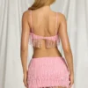 Bralette con frange Aerin in rosa zucchero filato Bralette con frange Aerin in rosa zucchero filato