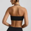Bralette con scollo all’americana e dettagli metallici in jersey elasticizzato nero Bralette con scollo all’americana e dettagli metallici in jersey elasticizzato nero