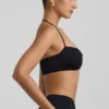 Bralette con scollo all’americana e dettagli metallici in jersey elasticizzato nero Bralette con scollo all’americana e dettagli metallici in jersey elasticizzato nero