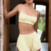 Bralette con scollo quadrato in giallo limone