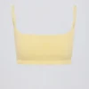 Bralette con scollo quadrato in giallo limone