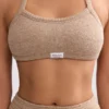 Bralette in spugna con scollo rotondo in marrone moka Bralette in spugna con scollo rotondo in marrone moka