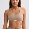 Bralette in spugna con scollo rotondo in marrone moka Bralette in spugna con scollo rotondo in marrone moka