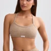 Bralette in spugna con scollo rotondo in marrone moka Bralette in spugna con scollo rotondo in marrone moka