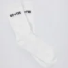 Calzini a gamba corta a costine in bianco Calzini a gamba corta a costine in bianco