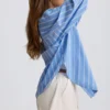 Camicia oversize in popeline di cotone a righe blu
