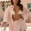Camicia oversize Lerici a righe rosa Camicia oversize Lerici a righe rosa