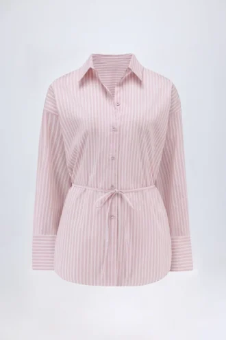Camicia oversize Lerici a righe rosa