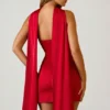 Camila Vestito Corto senza spalline con dettaglio a sciarpa in linea ad A, rosso scarlatto Camila Vestito Corto senza spalline con dettaglio a sciarpa in linea ad A, rosso scarlatto