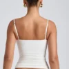 Canotta a strati con ruches in TENCEL™ Modal, colore bianco Canotta a strati con ruches in TENCEL™ Modal, colore bianco