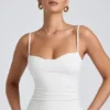 Canotta a strati con ruches in TENCEL™ Modal, colore bianco Canotta a strati con ruches in TENCEL™ Modal, colore bianco