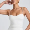 Canotta a strati con ruches in TENCEL™ Modal, colore bianco Canotta a strati con ruches in TENCEL™ Modal, colore bianco