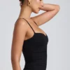 Canotta a strati con ruches in TENCEL™ Modal, colore nero Canotta a strati con ruches in TENCEL™ Modal, colore nero